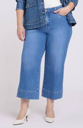 NYDJ Teresa Wide Hem Ankle Wide Leg Jeans in Blue Paradise at Nordstrom, Size 14W