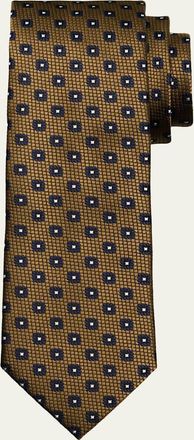Ermenegildo Zegna Mens Woven Floral Silk Tie