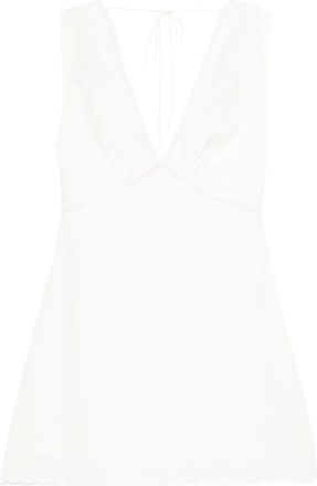 Faithfull The Brand Abito Denise con orlo a smerlo - Bianco