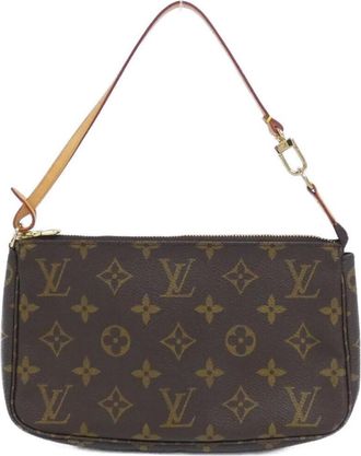 Louis Vuitton Brown Coated Canvas Pochette Pouch (Pre-Owned)