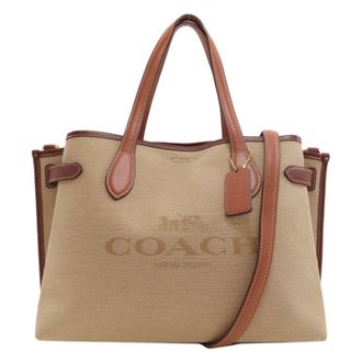 Coach Brown Canvas Tote Bag (Pre-Owned)