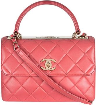 Chanel coral-pink lambskin leather small Trendy CC bag