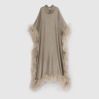 Gucci Printed Silk Twill Long Dress, Brown, Ready-to-wear