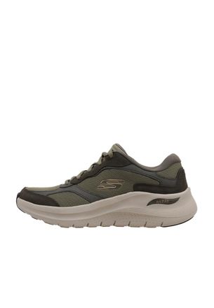 Skechers Mens Arch Fit 2.0 The Keep Sneaker, Olive Suede/Mesh/Duraleather/Trim, 12 UK