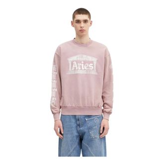 Aries Hoodies & sweatvesten, Heren, Roze, S, Sweatshirts