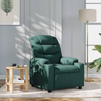 vidaXL Sill&oacute;n Reclinable De Tela Verde Oscuro Vidaxl