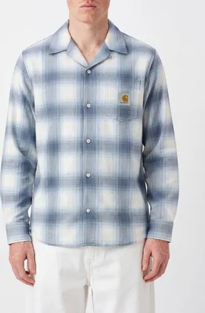 Carhartt Work in Progress Camicia a quadri in cotone con colletto cubano