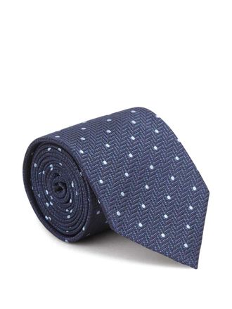 Brioni polka-dot tie - men - Silk - One Size - Blue
