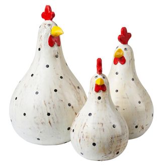 Novità Home Set of 3 hens white, red