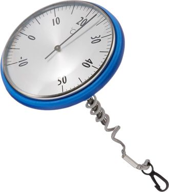 OEM Term&oacute;metro Anal&oacute;gico Para Piscinas, Apto Para Piscinas Y Estanques, De Acero Inoxidable, F&aacute;cil De Leer, Con Cuerda De Sujeci&oacute;n, Color Azul
