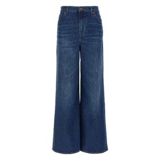 Chlo&eacute; Wide Jeans, female, Blue, Size: W28 High-rise Wide-leg Jeans