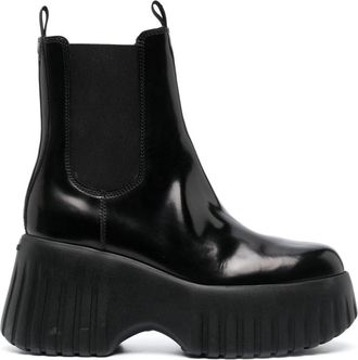 Hogan Black Leather Chelsea Boots