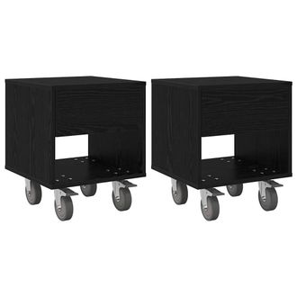 vidaXL Mesita De Noche 2 Pcs Roble Negro 40,5 X 40 X 48 Cm Vidaxl