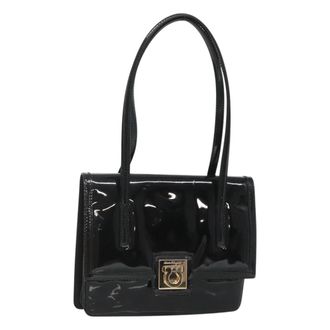 Ferragamo Gancini Handbag Patent Leather Black Patent_Leather Handbag (Pre-Owned)