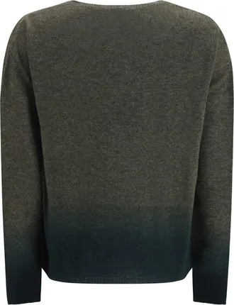 Mirror in the Sky Womens Gradient Crewneck Sweater Army & Timber Kashmir-Capra Hircus Kashmir/capra