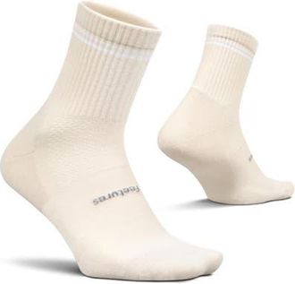 Feetures High Performance Max Cushion Quarter Tall Sock MoistureWicking Athletic Socks in Almond Stripe at Nordstrom, Size Medium