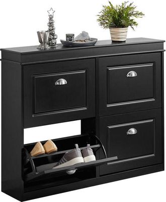 SoBuy Zapatero con 4 Puertas Organizador para Zapatos 105 x 24 x 82 cm es Negro FSR79-SCH Sobuy es