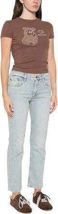 Re/Done T-shirt - Dames - T-shirts - Bruin - S - Katoen - Tops