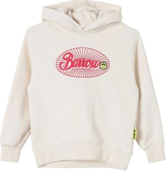 Barrow Kids Sweatshirts, male, Beige, 4 Y, Logo Print Kids Hoodie Cream Jumper