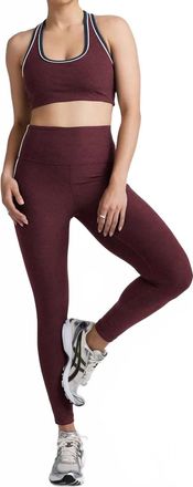 Beyond Yoga Spacedye Ready Bra In Midnight Burgundy Heather