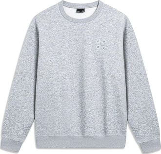 Li-Ning Chinese Culture Graphic Fleece Sweatshirt Grey AWDT901-1