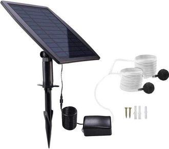 OEM Bomba De Aire Solar Con 3 Modos De Funcionamiento Para Estanques Exteriores, Estanques De Peces, Jardines Y Oxigenaci&oacute;n Del Agua. Color Negro