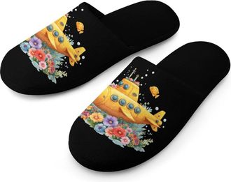 Generic Funny Submarine Mens Slippers Warm Non-Slip Houes Shose Spa Slipper for Home Bedroom