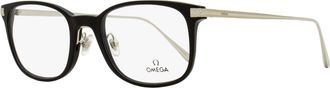 Omega Mens Rectangular Eyeglasses OM5039 001 Black/Ruthenium 53mm