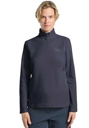 Jack Wolfskin Stehkragenpullover JACK WOLFSKIN TAUNUS HZ W, Damen, Gr. L (42/44), grau (graphite), Obermaterial: 100% Polyester, Pullover Stehkragenpullover