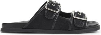 Gucci GG Slide Sandaal met Gespen - Heren - Sandalen - Zwart - 42 EU - Schoenen