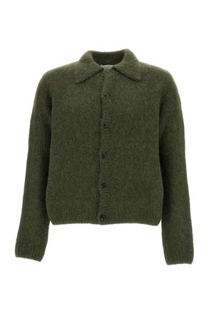 Dries Van Noten Green Mora Boxy Wool-Blend Cardigan