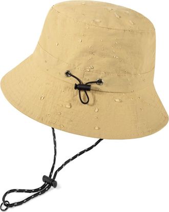Heekpek Bucket Hats Women Mens Waterproof Rain Hats UV Protection Sun Hat Packable Summer Bucket Hats with Adjustable String for Camping Walking Hiking Golf F