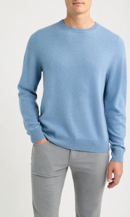 Nordstrom Cashmere Crewneck Sweater in Blue Riviera Heather at Nordstrom, Size X-Large