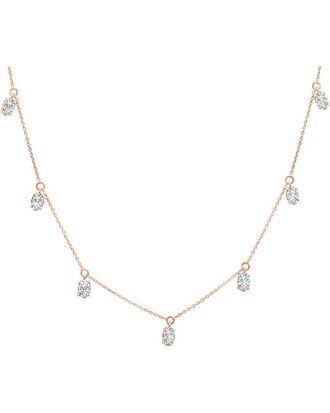 House of Brilliance Haus Of Brilliance 14K Rose Gold 1.39 Ct. Tw. Lab-Grown Diamond Station Necklace