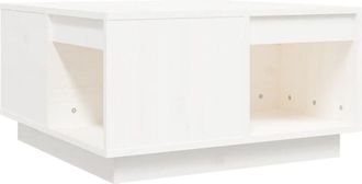 vidaXL Vidaxl - Mesa De Centro De Madera Maciza De Pino Blanco 60x61x32,5 Cm