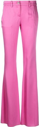 Philipp Plein flared satin trousers - women - Spandex/Elastane/Polyester - M - Pink