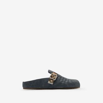 Burberry Check Suede Urchin Clogs