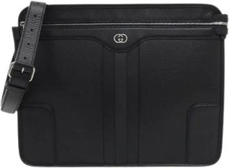 Gucci Pre-owned Leather Shoulder Bag - Dames - Vintage Schoudertas - Zwart - ONE Size - Vintage