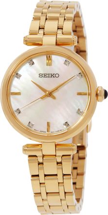 Seiko Quartz Diamond Mother of Pearl Dial Ladies Watch HGH008P1