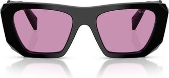 Prada 53mm Square Sunglasses in Black /Purple at Nordstrom