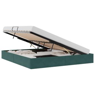 vidaXL Estructura De Cama Ottoman Verde Oscuro 160 X 200 Cm Terciopelo Vidaxl