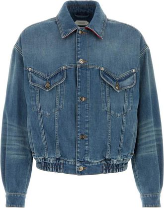 Versace Blue Shirt Collar Jacket