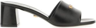 Versace Heeled Mules - Dames - Muiltjes - Zwart - 37 EU - Leer - Schoenen