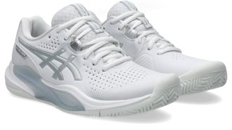 Asics Tennisschuh ASICS GEL-CHALLENGER 15 CLAY, Gr. 39,5, wei&szlig;, pure silber, Textil, Schuhe Tennisschuh, Sandplatzschuhe f&uuml;r Aschepl&auml;tze