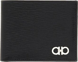 Ferragamo Textured Leather Wallet with Metallic Logo Detail