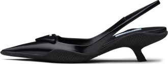 Prada (WMNS) PRADA 30mm Sling-Back Pumps Brushed Leather Black 1I565M_055_F0002_F_A045