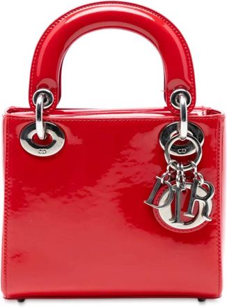 Dior 2015 Mini Patent Cannage Lady Dior tas - Rood