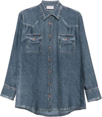 Pierre-Louis Mascia Denim Print Silk Shirt