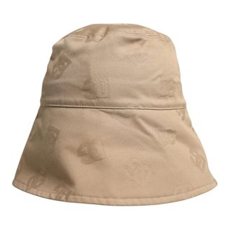 Dolce & Gabbana Luxe Monogram Katoenen Bucket Hat - Heren - Hoeden - Beige - ONE Size - Katoen - Accessoires