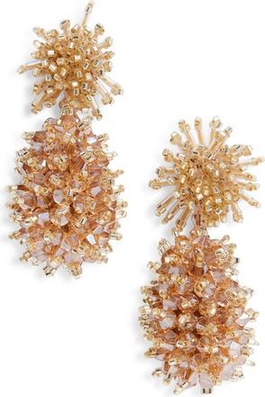 Oscar De La Renta Beaded Drop Earrings in Champagne at Nordstrom